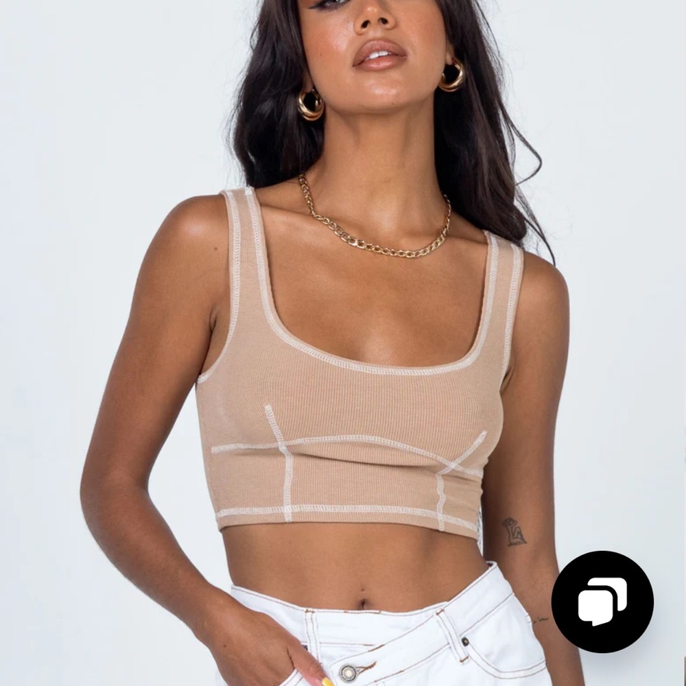 Princess Polly Carl top beige